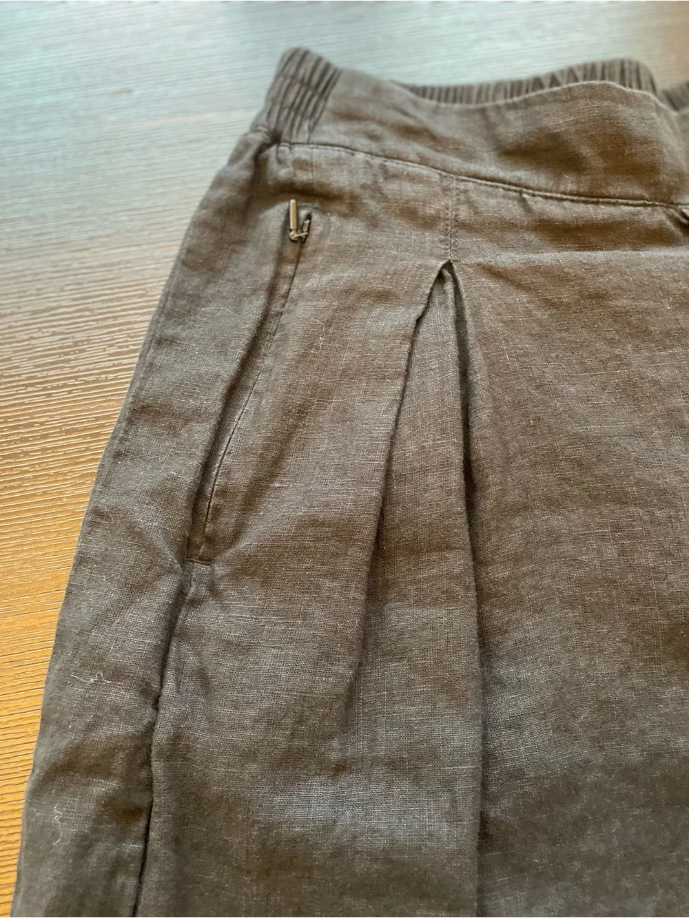 Athleta PLAYA luxurious 100% Linen Black Wide Leg Crop Pants Sz 8 NWOT - Picture 6 of 14